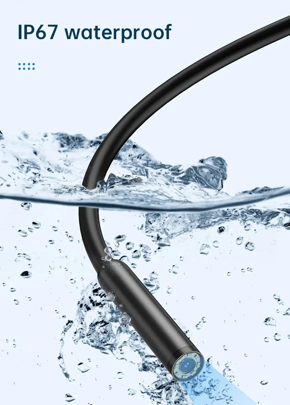 8mm Auto Focus HD1944P Endoscope for Cars Android Phone Type -c 5MP Mini Sewer Inspection Camera Endoscopy Usb Borescope 1-20m