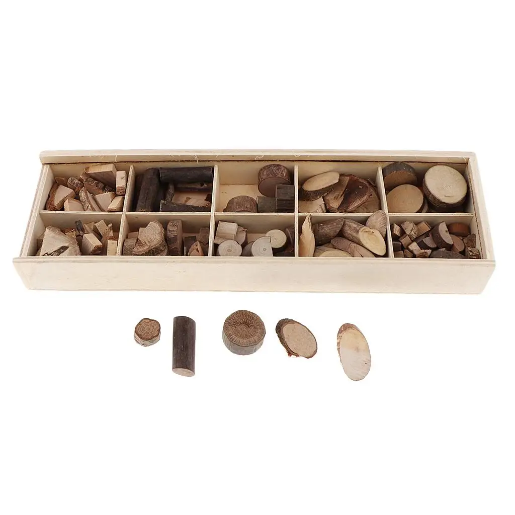 Boîte en bois rustique pour numéros de table, porte-cartes, tranches de bûches d'arbres, 0.5 - 6 cm