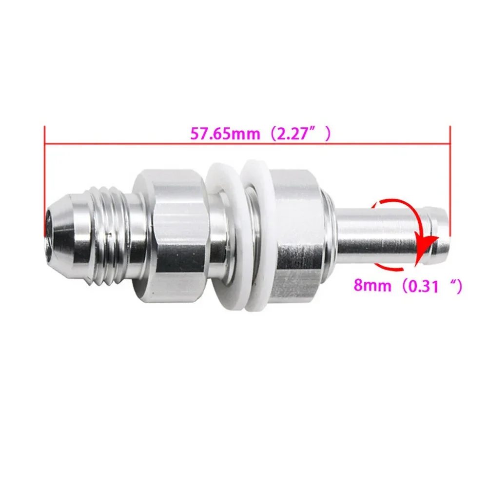 2pcs AN6 Male Flare Bulkhead To 5/16 Hose Bar Fuel Tank Adapter Fitting Auto Modified High Quality Car Accessories