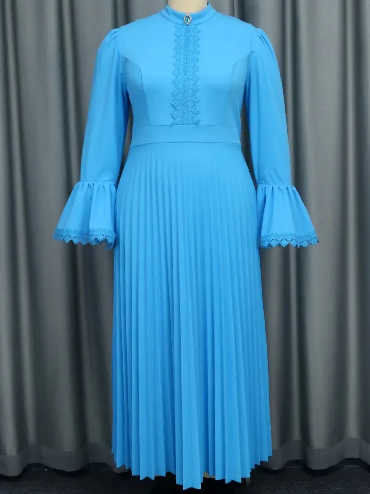 فستان حفلات أفريقي مقاس كبير للنساء لخريف وشتاء موضة جديدة Dashiki أنقرة فساتين زفاف أنيقة تركيا فستان ماكسي إسلامي #5