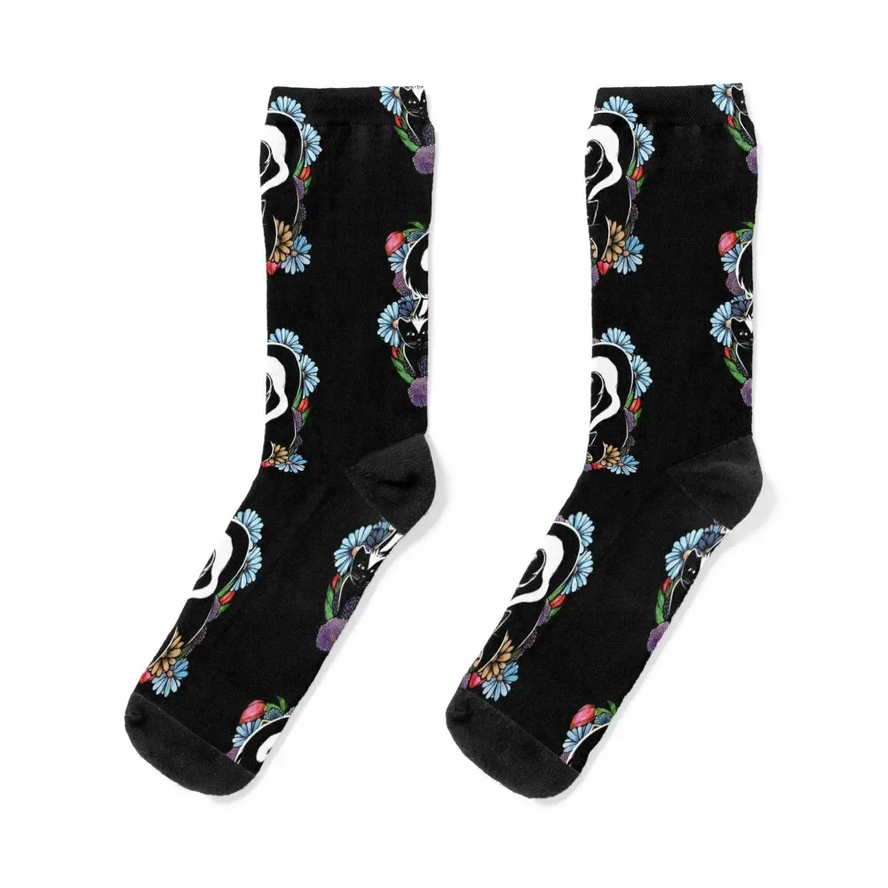 

Floral Skunk Socks FASHION happy Socks Women Men's