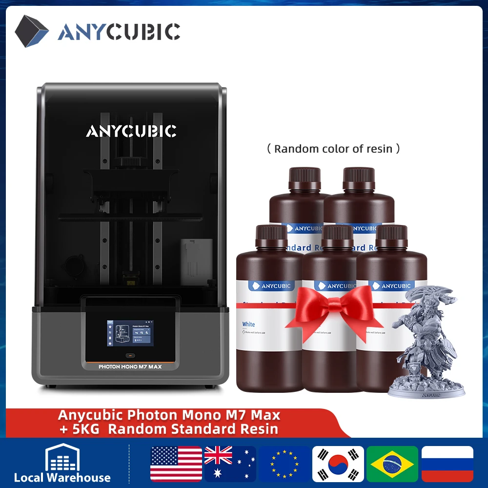 ANYCUBIC Photon Mono M7 Max+5KG UV Resin 7K 14.7L Ultra-Large Print Volume 3D Printers Intelligent Release 2.0 Precision Control