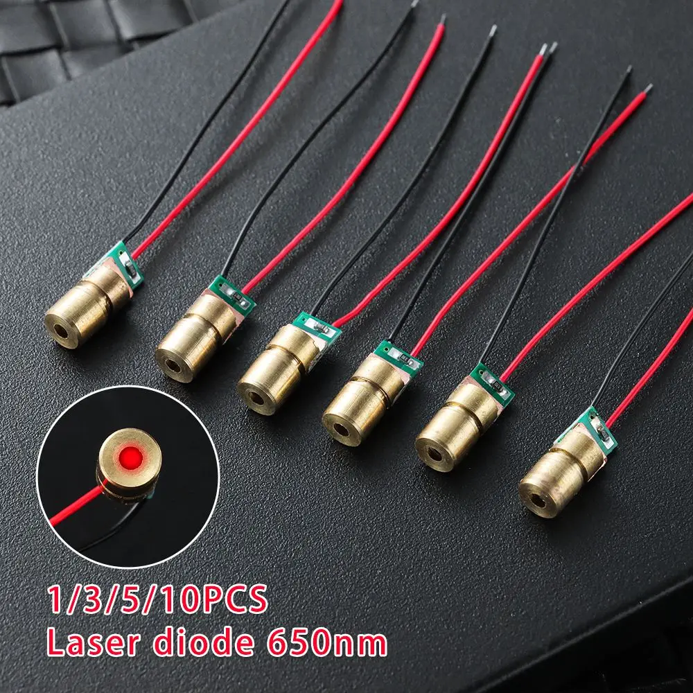 1/3/5/10pc Hot sale 5 million watt Red Sight Laser diodes 650nm 6mm 3V Adjustable Lasers Dot Diode Module