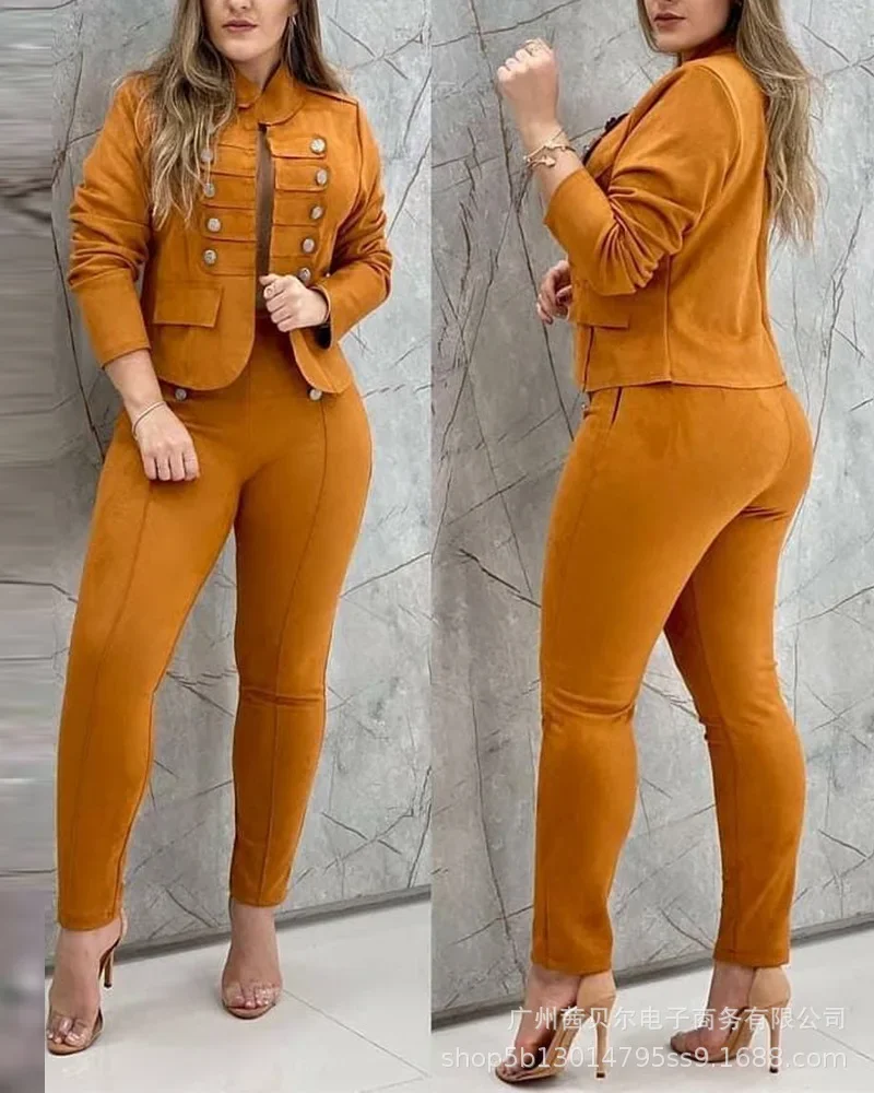 

Stylish Double-breasted Commuter Set for Women 2 Piece Sets Womens Outfits