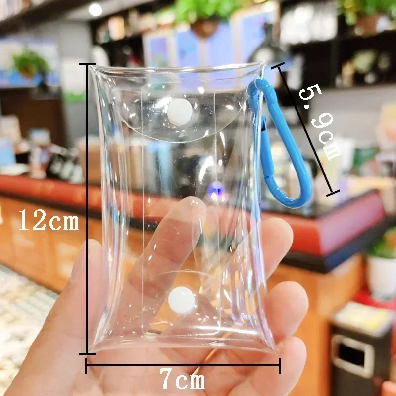 Small Transparent Coin Purse PVC Clear Mini Female Purses Women Kids Girls Key Lipstick Earphone Coin Storage Bags Wallet Pouch