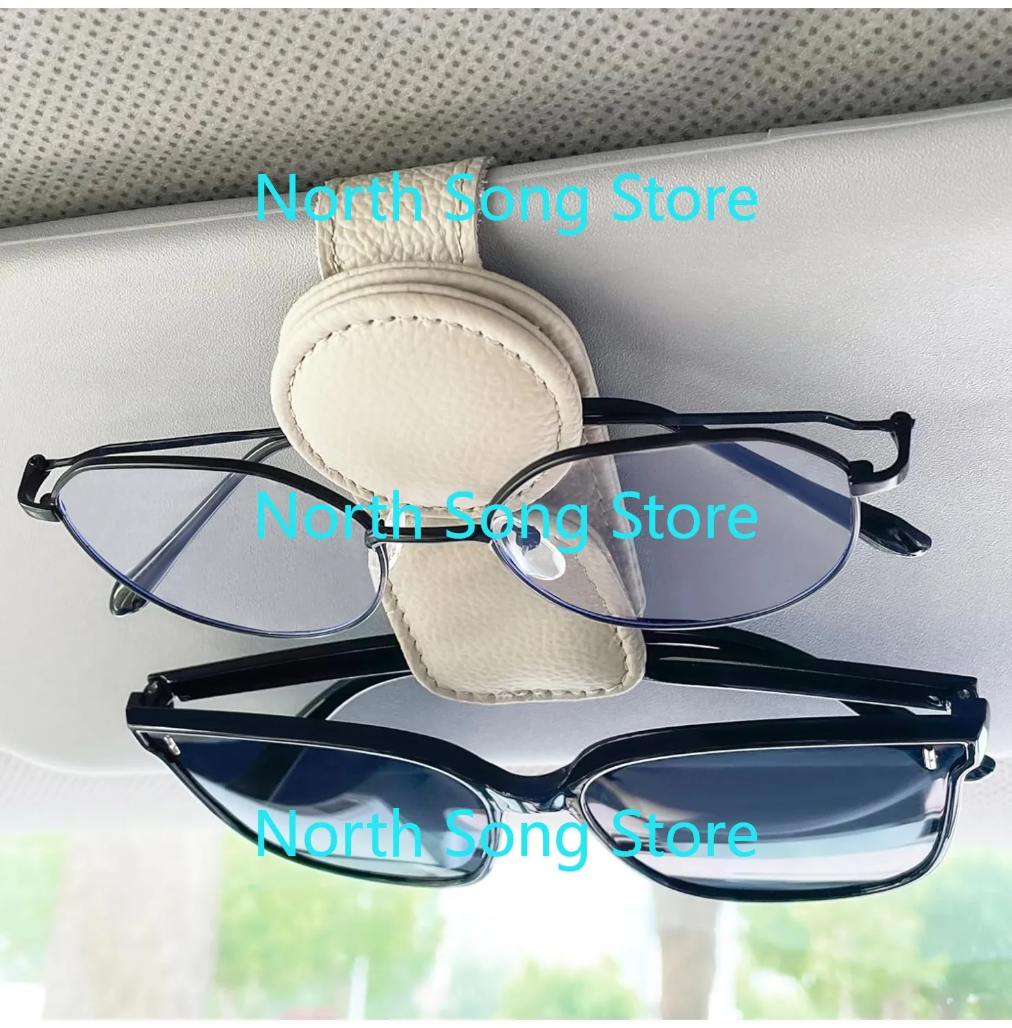 

Sunglasses Holder for Car Visor, Magnetic Leather Sunglass Eyeglass Hanger Clip for Car Sun Visor Accessories