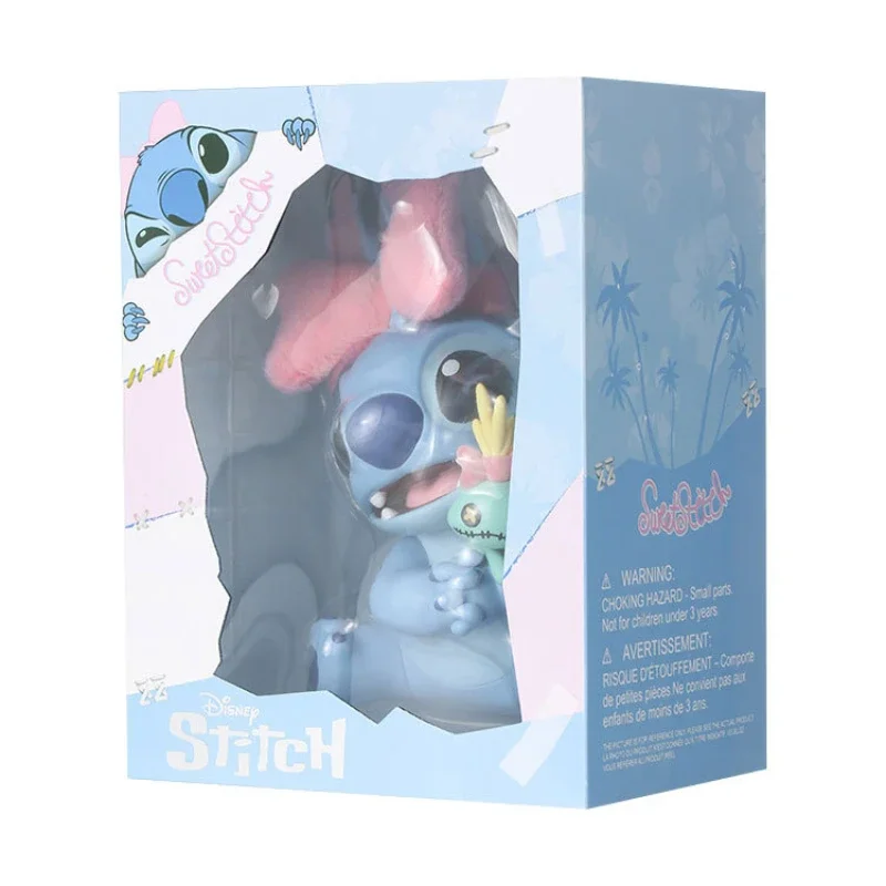 MINISO Disney Lilo & Stitch Model słodka ozdoba do przytulania dekoracja zabawki dla dzieci Anime peryferyjne prezent urodzinowy figurki zabawkowe