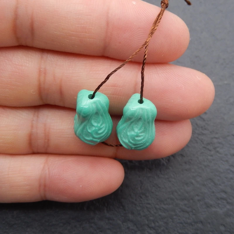 صناعة خرز القرط الفيروزي B&F، خرز أحجار طبيعية مصنوعة يدويًا للمجوهرات، أحجار لمستلزمات صناعة المجوهرات #2