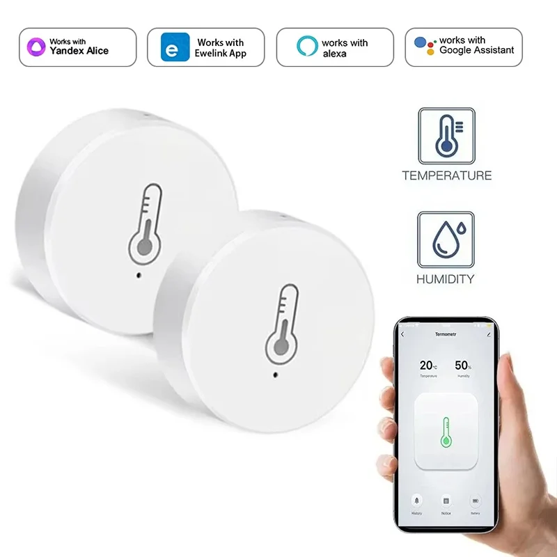 ZigBee Temperature And Humidity Sensor Remote Monitoring Hygrometer Smart Home Automation For Alexa Google Yandex Home Assistant