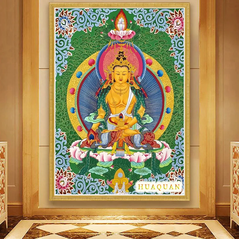 Ksitigarbha Buddhism Thangka Cross Stitch Kit 14ct 11ct Canvas Printing Embroidery Set DIY Needlework Home Decoration Painting