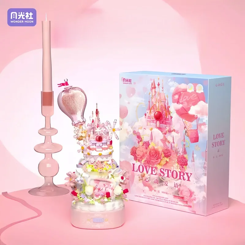 Confession Balloon Assembling Building Blocks Love Story Kawaii Anime Cartoon Model Desktop Collectible Ornaments Holiday Gifts