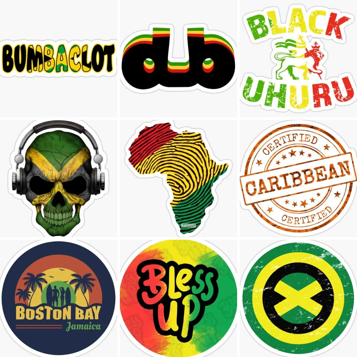 Jamaica Flag Map Emblem Lion Stickers Laptop Motorcycle Vinyl Car Bumper Truck Bicycle Wall Table Room Helmet Decal Assecories