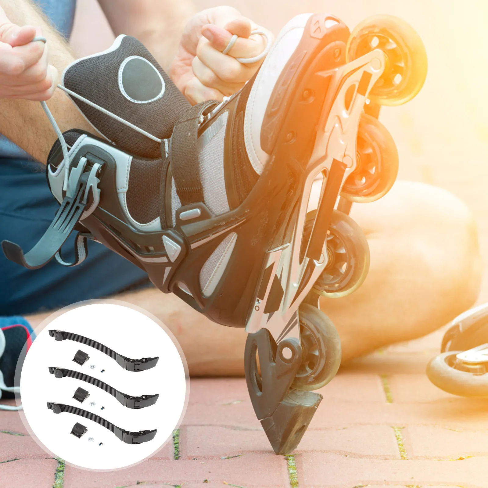 

3Sets Replaceable Skate Buckle Strap for Roller Skates Professional Tooth-Shaped Clamping Design Easy Install Long-Lasting PVC