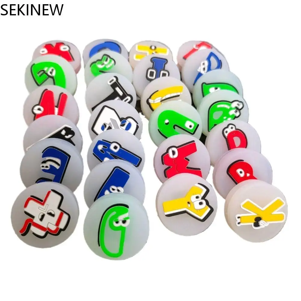 

Silicone Cute Tennis Racket Vibration Dampeners 26 English Letters Tennis Racket Shock Pad Tennis Accessories