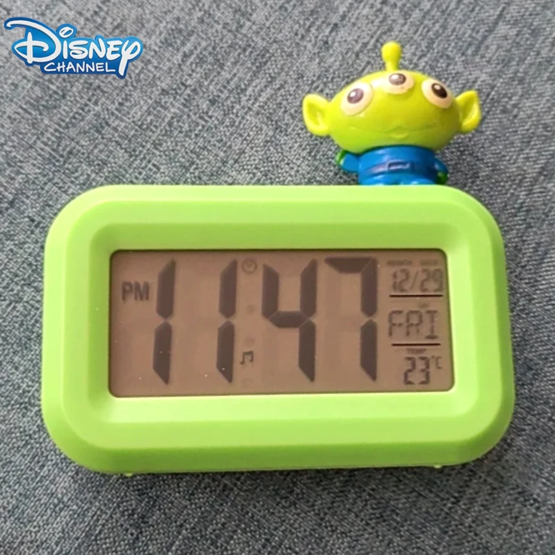 Disney Toy Story Alien sveglia fai da te carino luminoso orologio da comodino Cartoon multifunzione Desktop orologio da tavolo regalo di compleanno