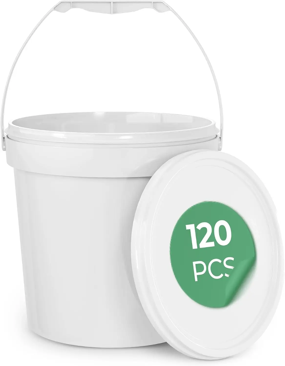 1 Gallon Food Grade Round Plastic Bucket - Food Storage Deli Containers with Lids Ideal for Ice Cream, Soup, and Prep Containers
