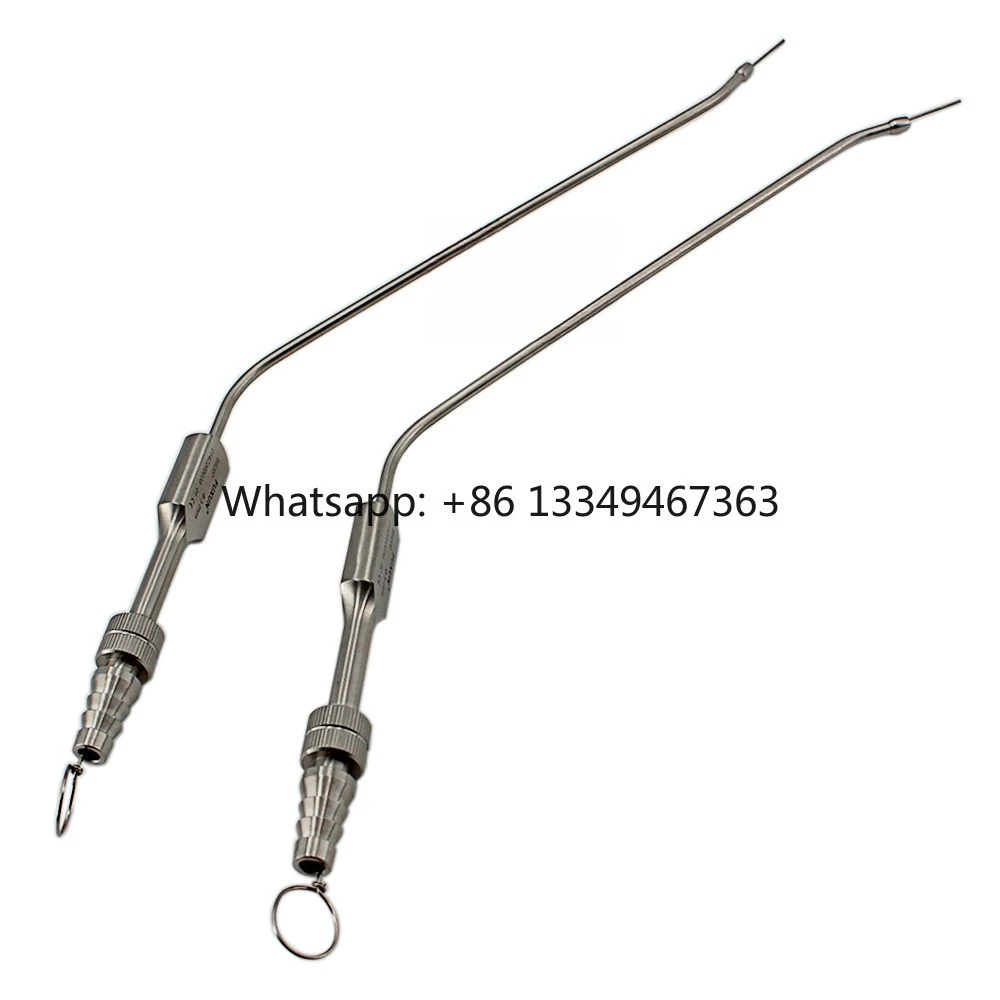 Premium Rhinology Base of Skull 130 140 150 mm Manual Power Nasal Suction Steel Tube