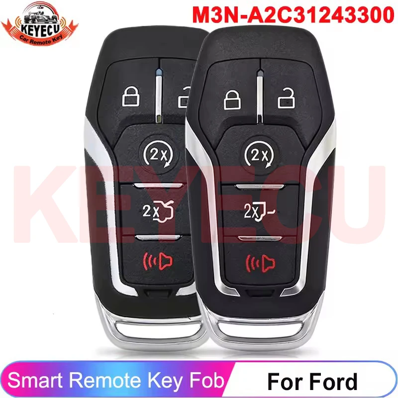 

KEYECU 5 Buttons For Ford Fusion Explorer Edge Mustang F150 F250 2015 2016 2017 M3N-A2C31243300 Smart ID49 902MHz Remote Key Fob