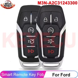 KEYECU 5 Buttons For Ford Fusion Explorer Edge Mustang F150 F250 2015 2016 2017 M3N-A2C31243300 Smart ID49 902MHz Remote Key Fob
