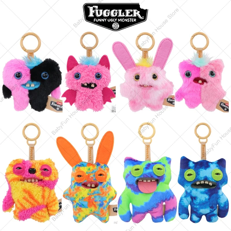 Jouets en peluche et porte-clés Fuggler originaux, monstres amusants aux dents disgracieuses, et poupées en peluche Fugglers, monstres aux yeux larges, lapins fous, pendentifs