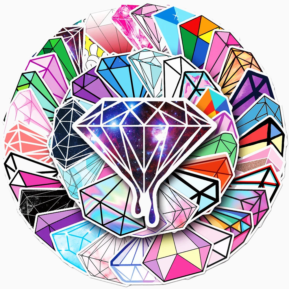 

10/30/50pcs Beautiful Diamond Series Stickers GEM Aesthetic Decals Notebook Phone Suitcase Cartoon Graffiti Sticker Decoration