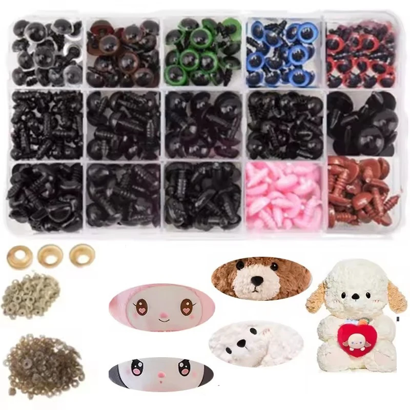 

Новинка, 560 шт., комбинация винтов «сделай сам», цветные пластиковые поделки, безопасные глаза, медведь, мягкая игрушка, кукла-животное, аксессуары амигуруми для игрушки в подарок