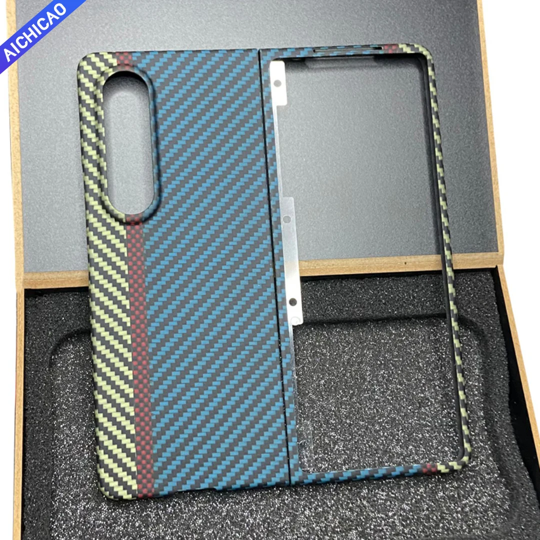 Real Carbon fiber Phone Case For Samsung Galaxy Z Fold 4 case Aramid fiber Ultra-thin anti-drop Business man Z fold4 3 Case