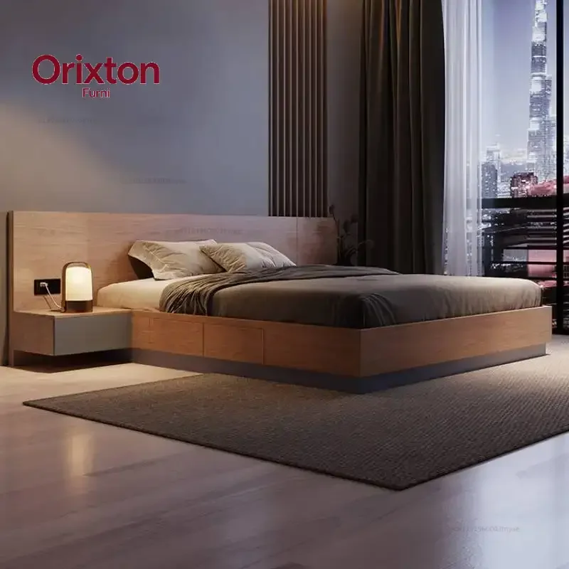 Unique European Double Bed Platform Elegant Pretty Solid Wood Luxury Bed Bases Bedroom Modern Camas Queen Size Furniture Home