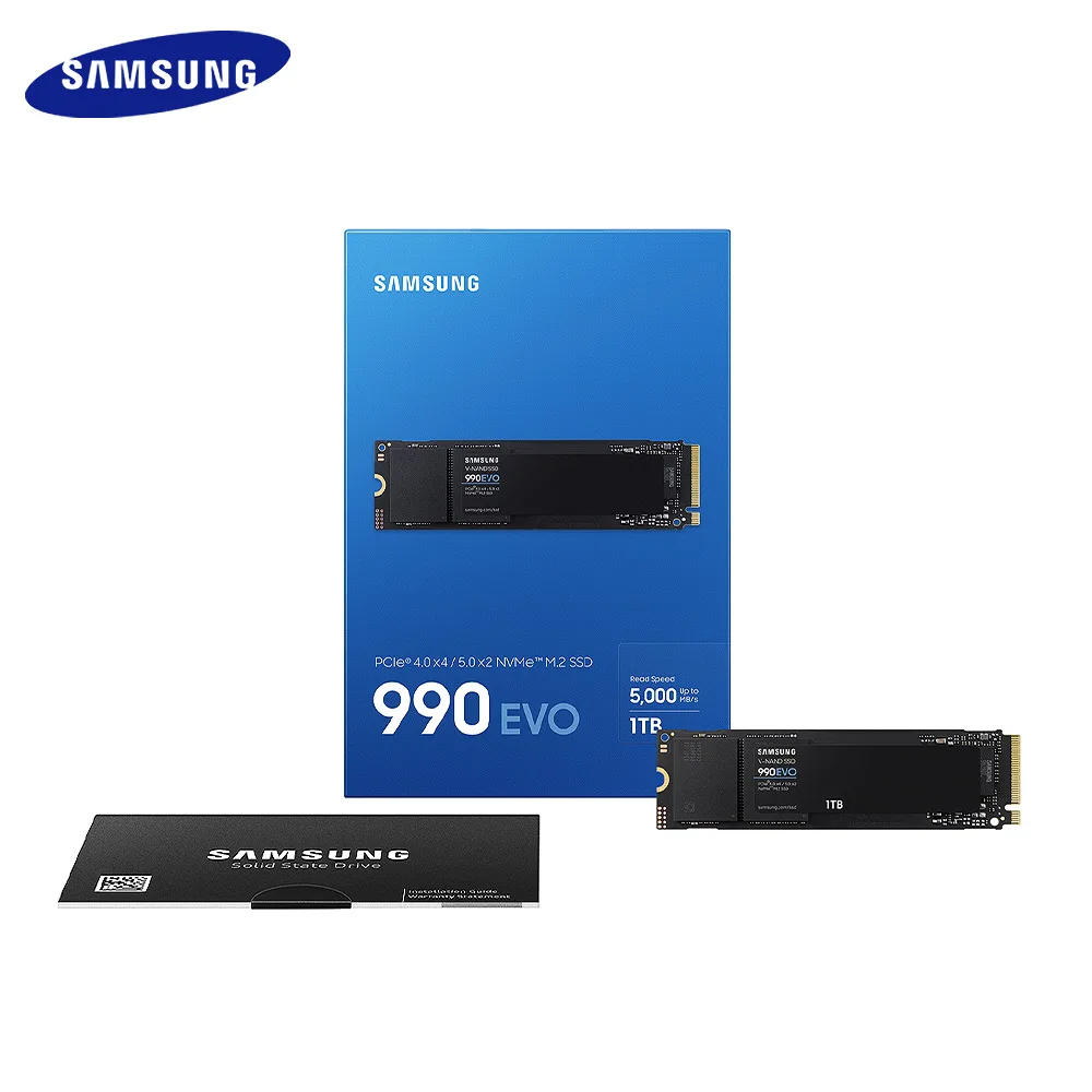 SAMSUNG SSD Internal Solid State Drive 990 EVO NVMe M.2 SSD 1TB 2TB asli Hard Disk Drive membaca 5000 mb/s untuk Desktop Laptop