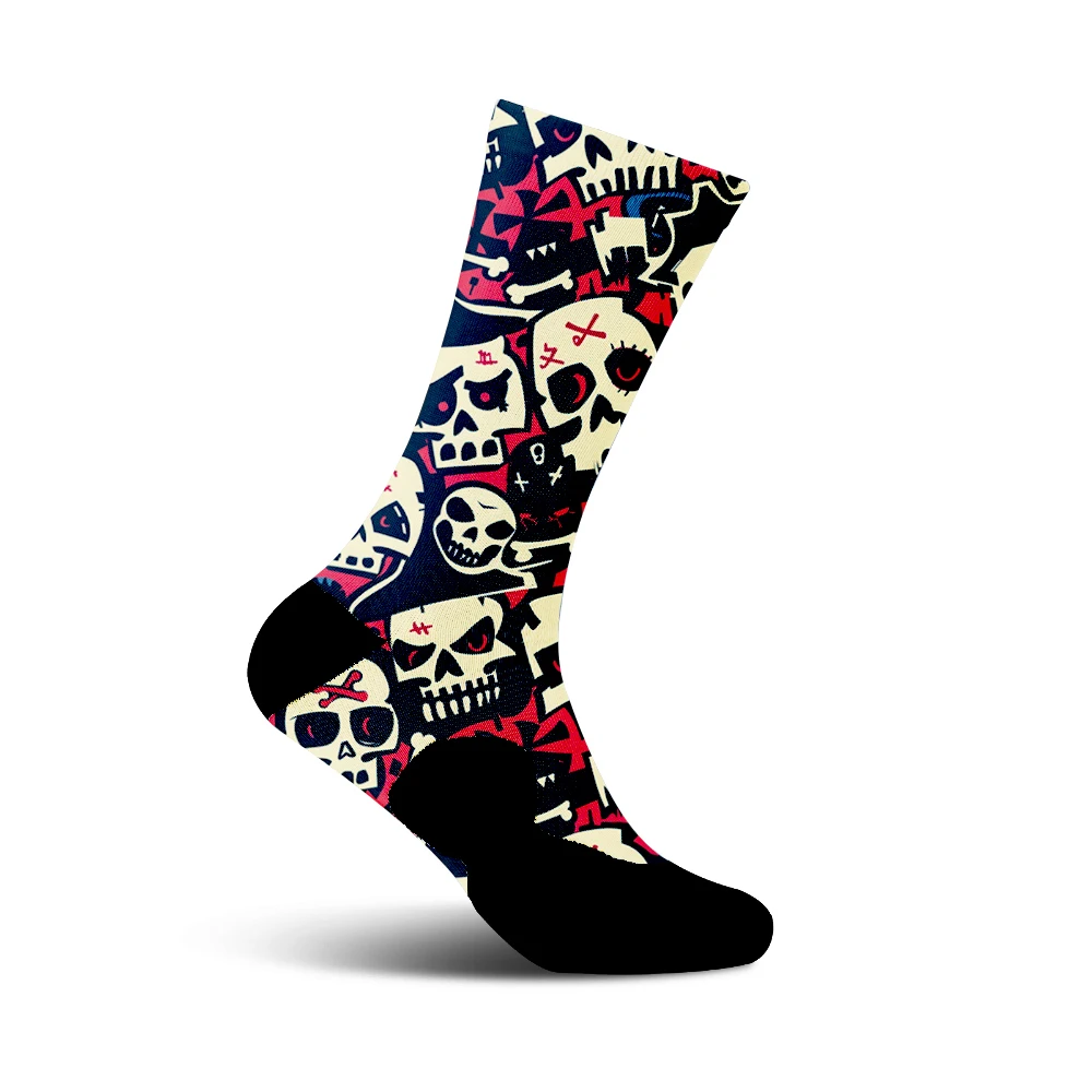 

Personalized skull - printed cycling socks Breathable Anti-slip Socks Cycling
