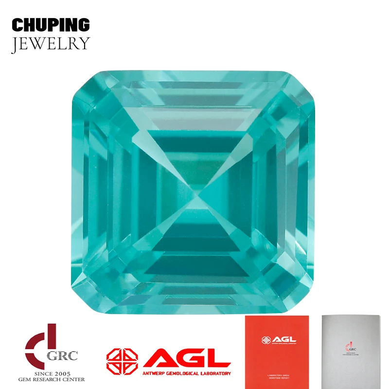 

ChuPing Jewelry Asscher Shape Flame Melted Cultivate Paraiba For Making Selectable AGL Certificate Loose Synthetic Paraiba Store