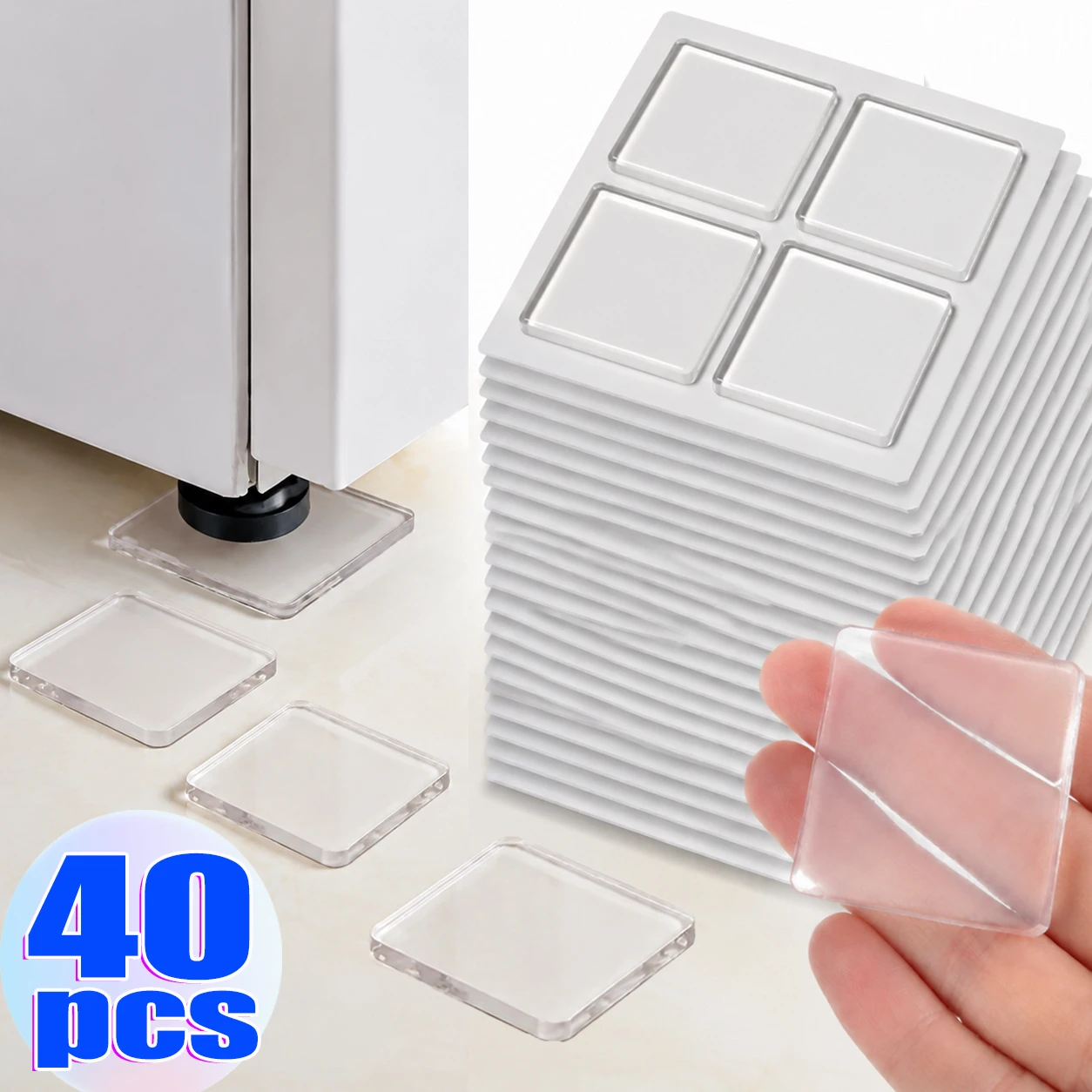 4-40Pcs Transparent Anti Vibration Pads Shock Absorbing Mat Washing Machine Mute Fixator Self Adhesive Furniture Bumper Damper