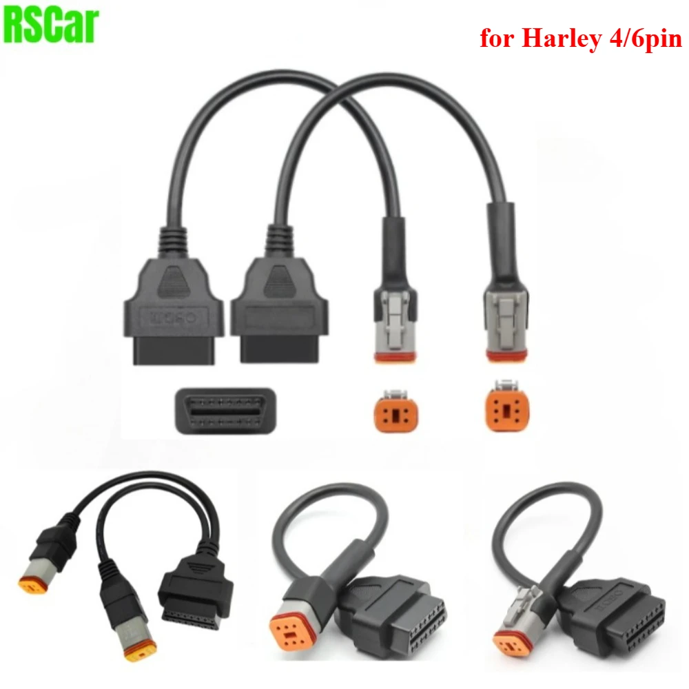 

New for Harley-davidson Motorcycle 4pin/6pin To 16 Pin Obd2 Diagnostic Cables Wire 4/6-pin Connector Test Moto for Harley Cable