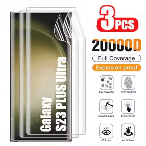 3Pcs Hydrogel Film For Samsung Galaxy S25 S24 S23 S22 S21 S20 Ultra Plus FE Screen Protector