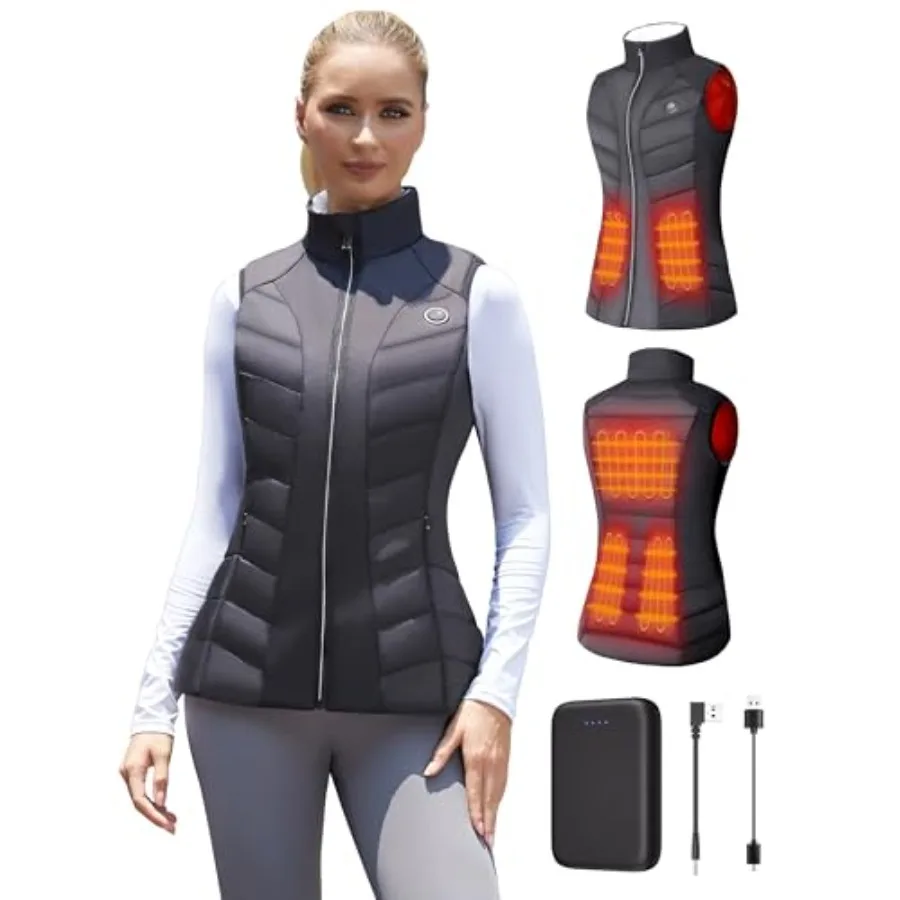 

Heated Vest for Women With Battery Pack - Electric Lightweight Rechargeable Fleece Jacket
