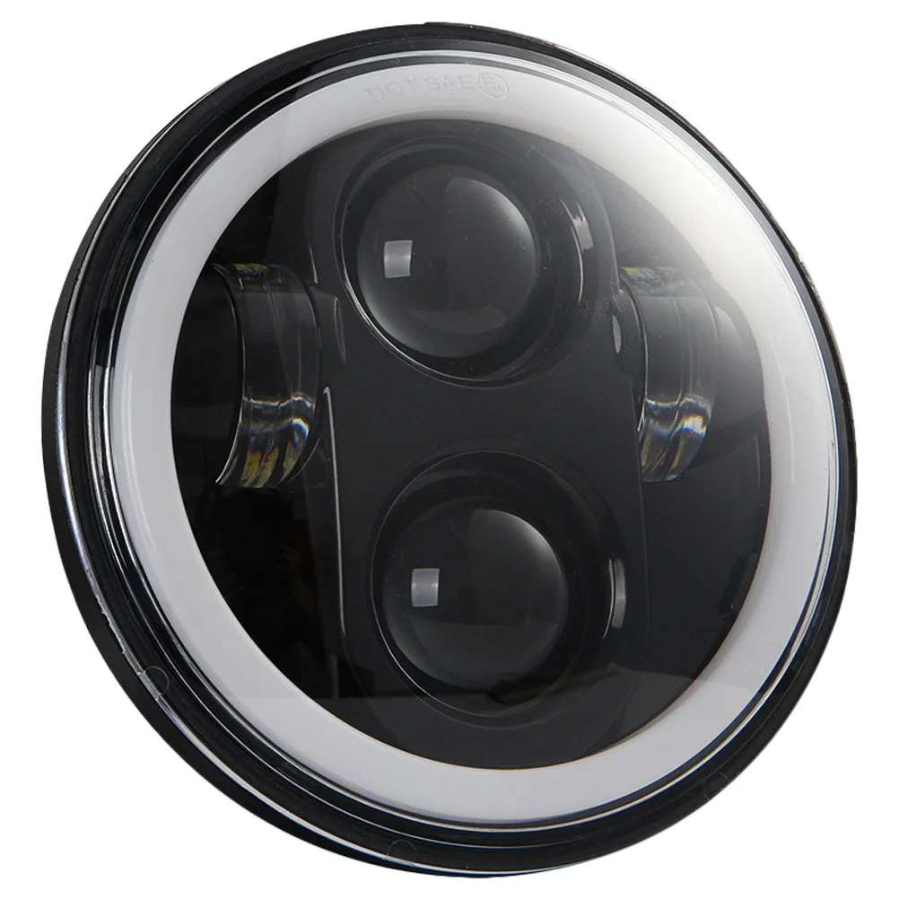

1Pcs Motorcycle LED Headlight Aluminum 5.75 Inch 6 Beads Round Angel Eye IP67 Waterproof Drive Safer Motorbike Headlamp