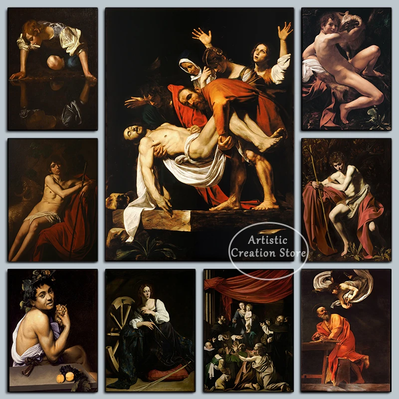 Pintura famosa de Michelangelo Caravaggio, Martirio de Santa Ursula, Impresión de mujer europea Vintage, imágenes en lienzo, decoración nórdica para habitación