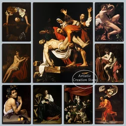 Michelangelo Caravaggio Famous Painting Martyrdom of Saint Ursula Vintage European Woman Print Canvas Pictures Nordic Room Decor