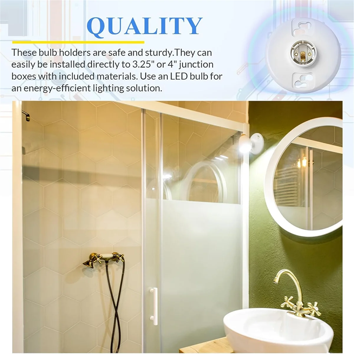 EULM 6 шт. средний цоколь E26 патрон без ключа верхний держатель лампы патроны для потолочного светильника белый фенольный патрон для лампы CFL патрон для лампы