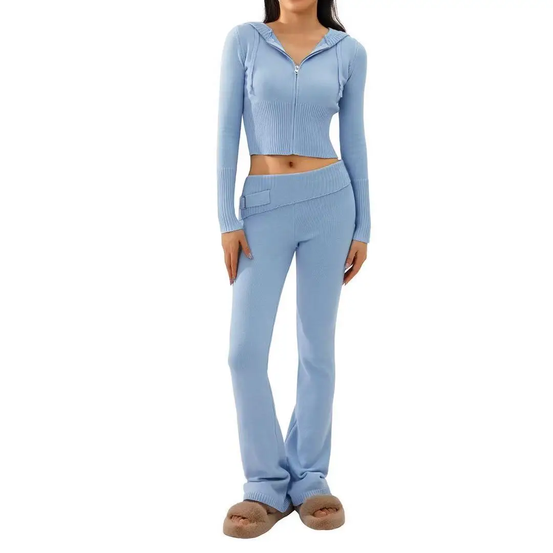 

Jxwatcher Women's Knit Cardigan and Pants Sets Spring New Design Outfits Casual Sweater Suits Ladies Y2k Two Piece Set 2025 Fall
