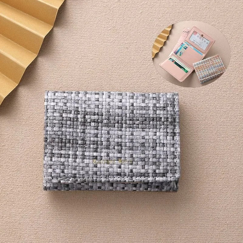 BOMO Aesthetic Designer Wallets for Women Fashion Patchwork Short Version Card Wallet Casual Korean Style Coin Purse For