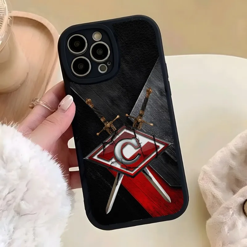 Russian Spartak Moscow Football Phone Case For Iphone 14 Pro Max 13 12 11 Mini X Xr Xs 8 7 Puls Lambskin Silicone Cover