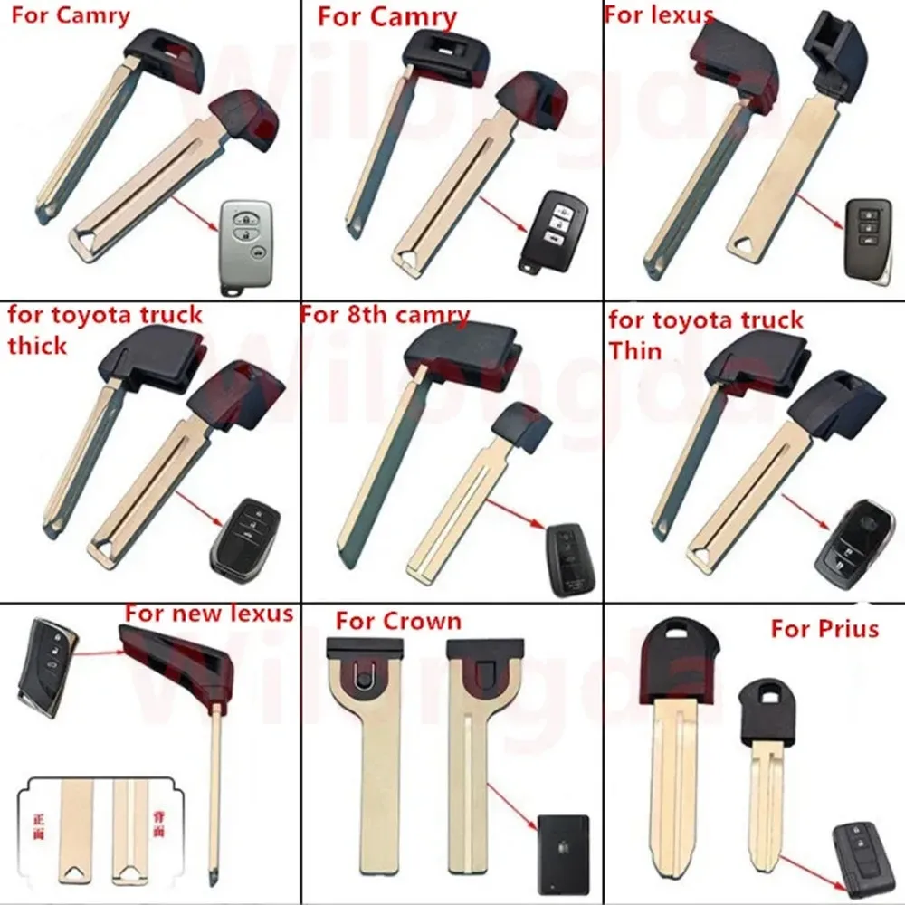 10pcs Emergency Smart Remote Key Blade for Toyota Smart Card Remote Control Small Key Camry RAV4 Domineering Lexus Lexus Cruiser