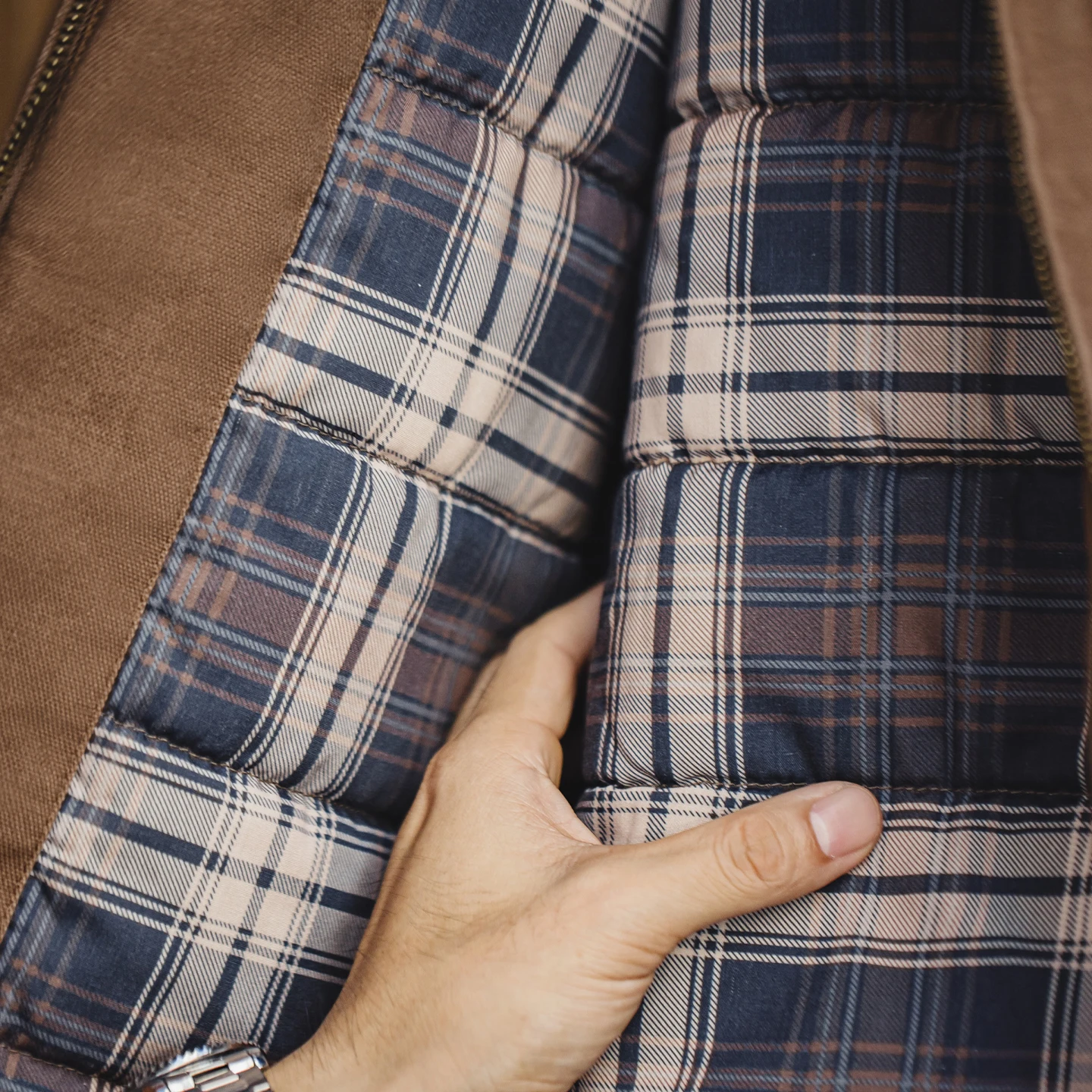 سترة Maden للرجال مبطنة من القطن 415 جرام من القماش الثقيل وبطانة مبطنة ملابس عمل ديترويت طراز هنتر معطف شتوي دافئ #2