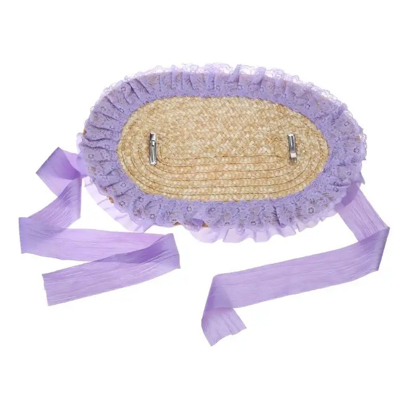 39BD Strohhut Spitze Fascinators Für Frauen Lolit Strohhut Tees Party Sonnenhut Viktorianischen Kopfschmuck Viktorianische – Detail 5