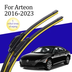 Wiper Blade J/U Hook Type New Natural Rubber Black HD Silent Car Front Windshield Wiper Blade for Volkswagen Arteon 2017-2023