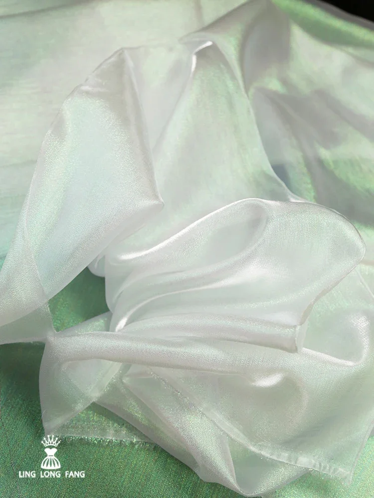 Pearlescent Silk Fabric Lightweight Performance Clothing Fashion Decoration Design Apparel Sewing By The Meter Diy Material