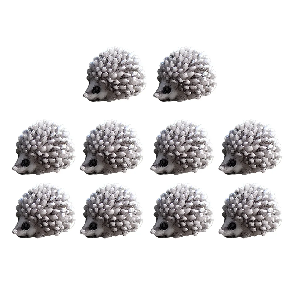 

10pcs Resin Small Hedgehog Miniature Ornament Hand-Painted Cartoon Animal For Fairy Garden Diy Decor Home Bedroom Dining Room