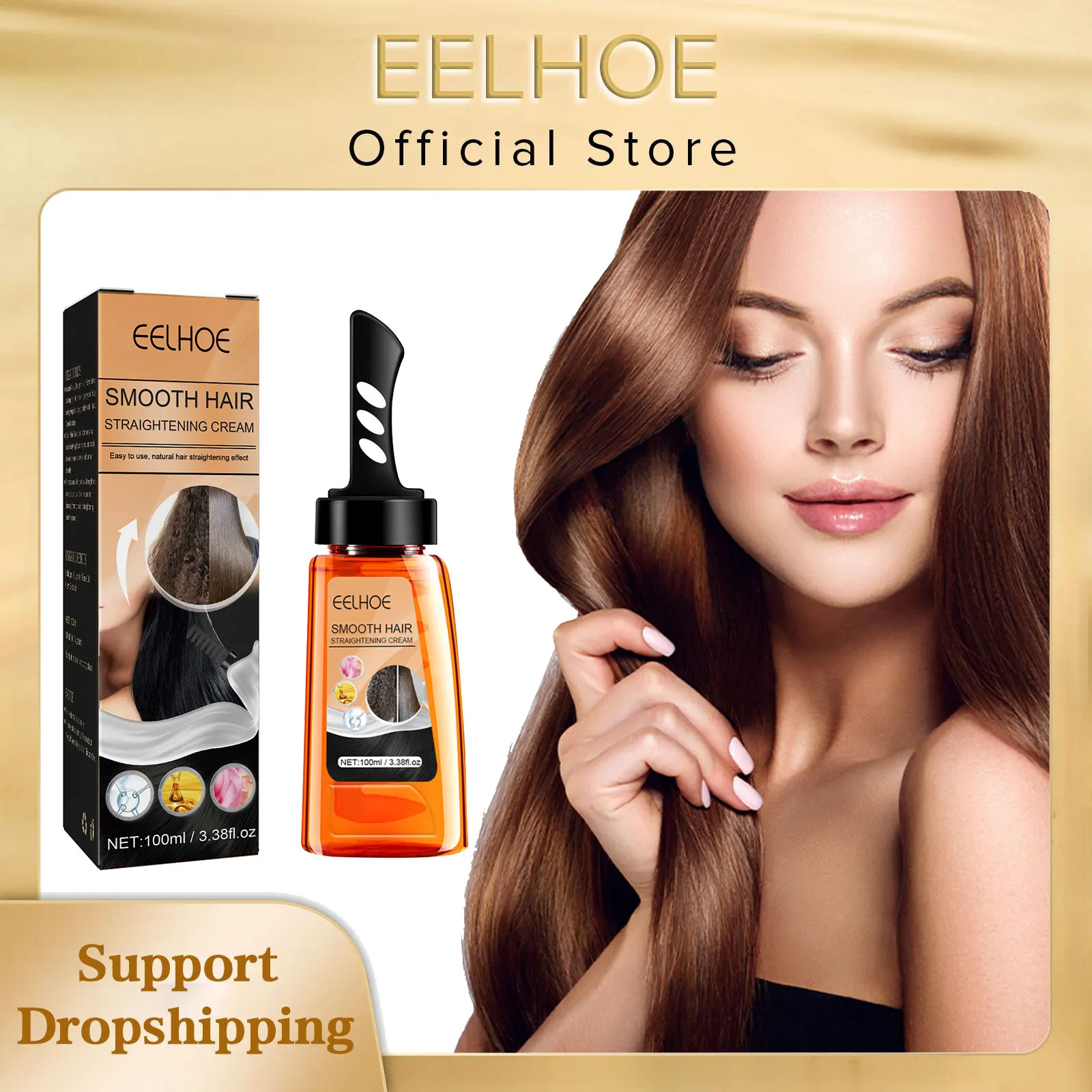 

EELHOE Fast Hair Straightening Cream Protein Nourishing Smoothing Hair Damaged Repair Frizzy Treatment Care Hair Softener Cream