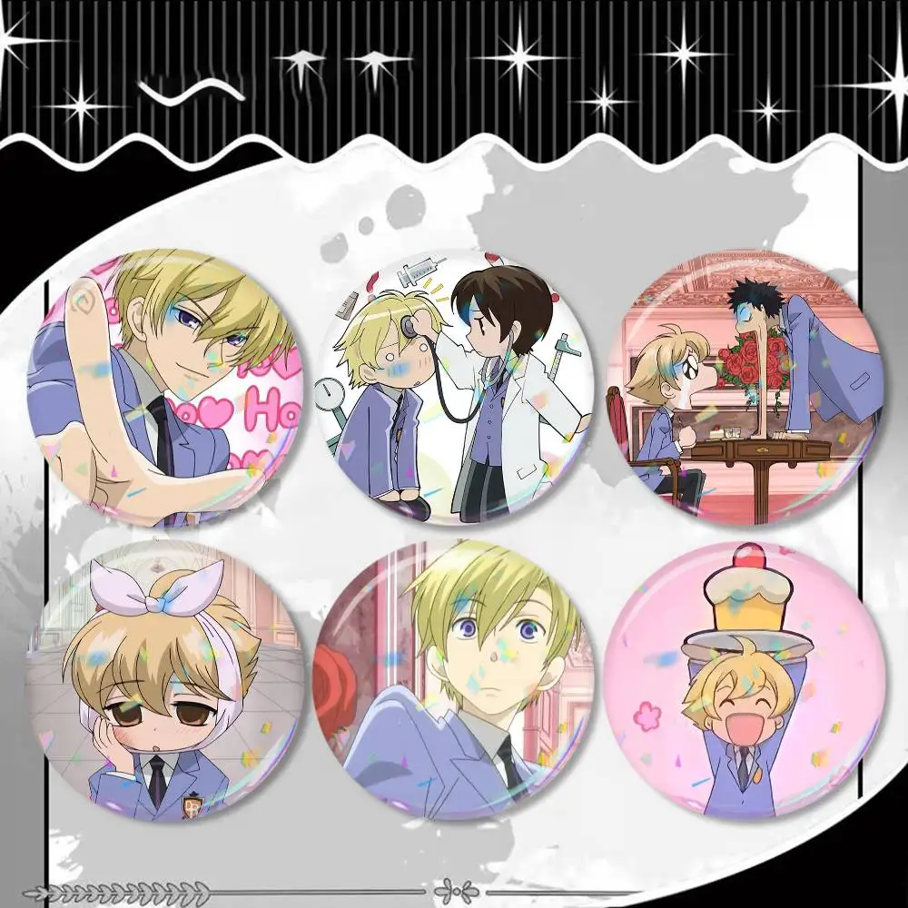 Ouran High School Host Club Anime Badge 25 32 44 58 75 mm Round Fans Collect Friends Gifts Brooch Souvenir